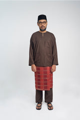 OG' Series Baju Melayu Teluk Belanga Klasik Seluar Moden - Perang Tua
