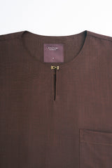 OG' Series Baju Melayu Teluk Belanga Klasik Seluar Ikat - Perang Tua