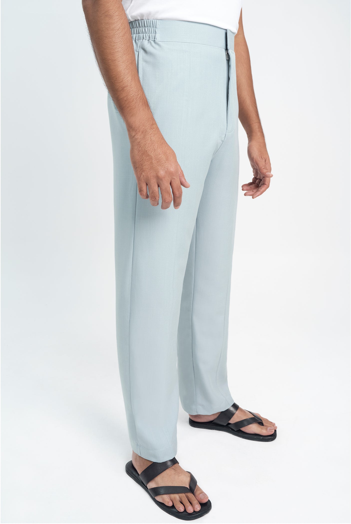 OG' Series Baju Melayu Teluk Belanga Klasik Seluar Moden - Biru Muda