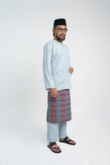 OG' Series Baju Melayu Teluk Belanga Klasik Seluar Moden - Biru Muda