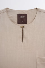 OG' Series Baju Melayu Teluk Belanga Klasik Seluar Ikat - Perang Abu