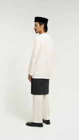 OG' Series Baju Melayu Teluk Belanga Klasik Seluar Moden - Putih Gading