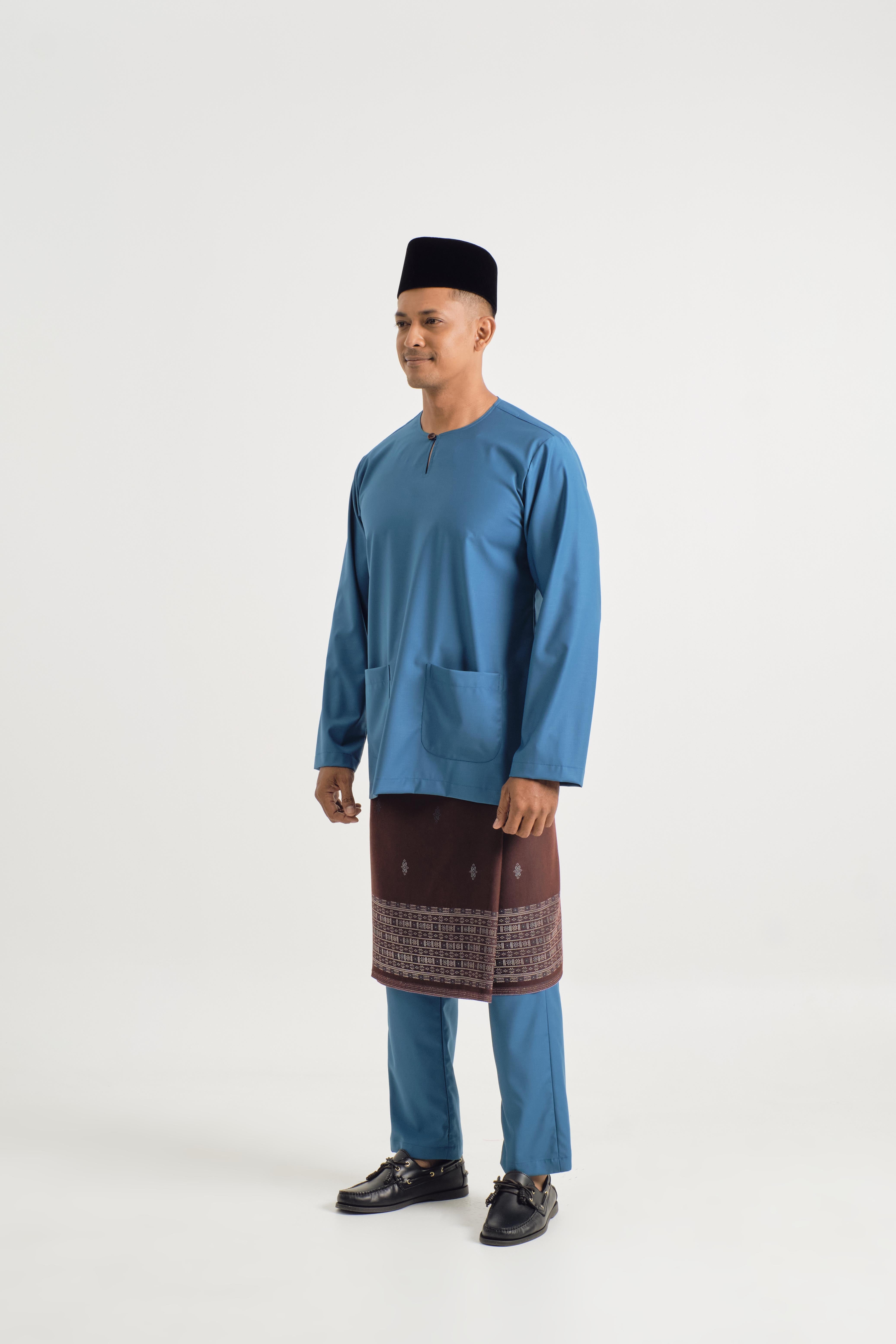 Patawali Modern Fit Baju Melayu Teluk Belanga - Ocean Blue