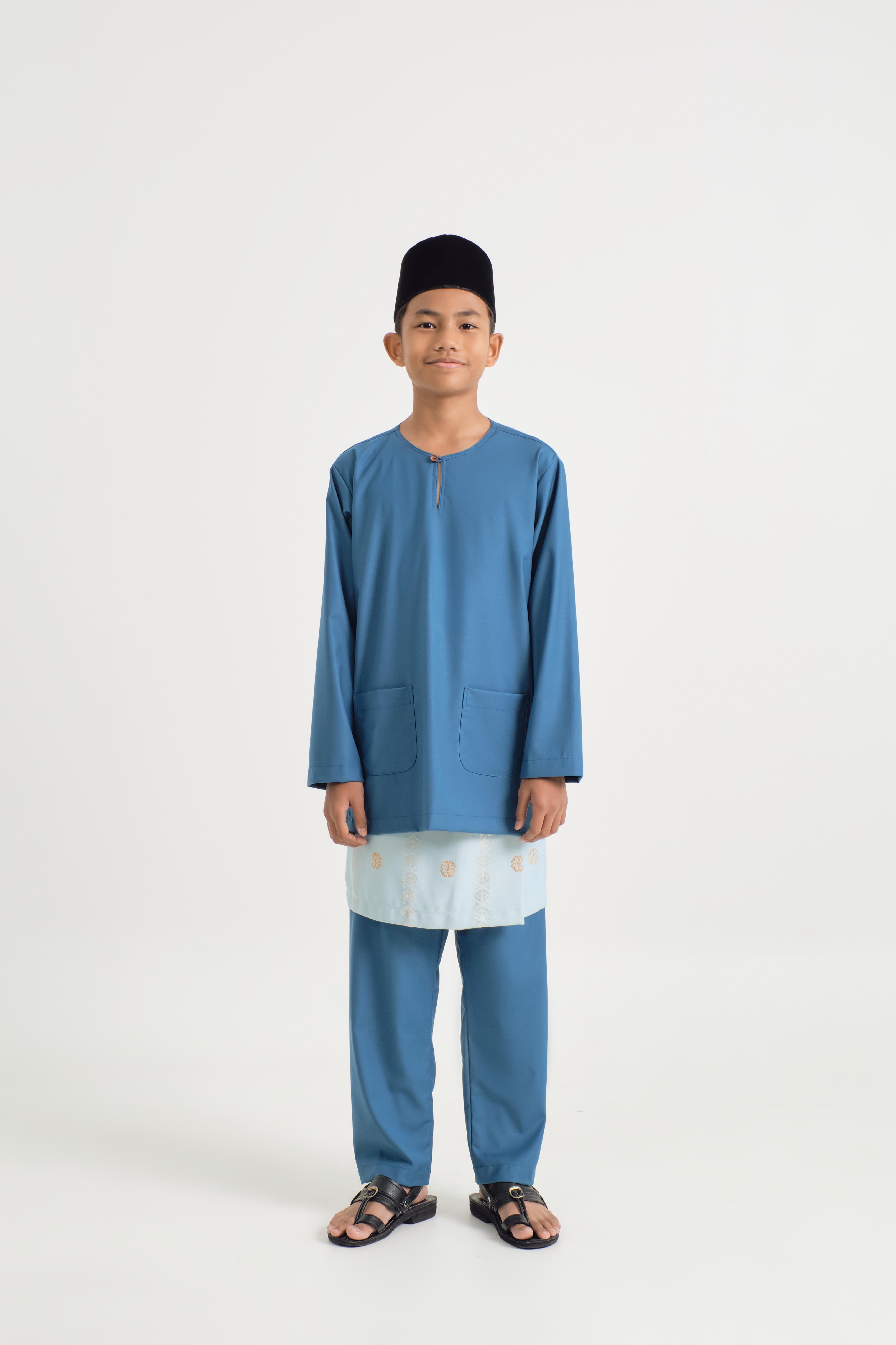 Patawali Boys Baju Melayu Teluk Belanga - Ocean Blue