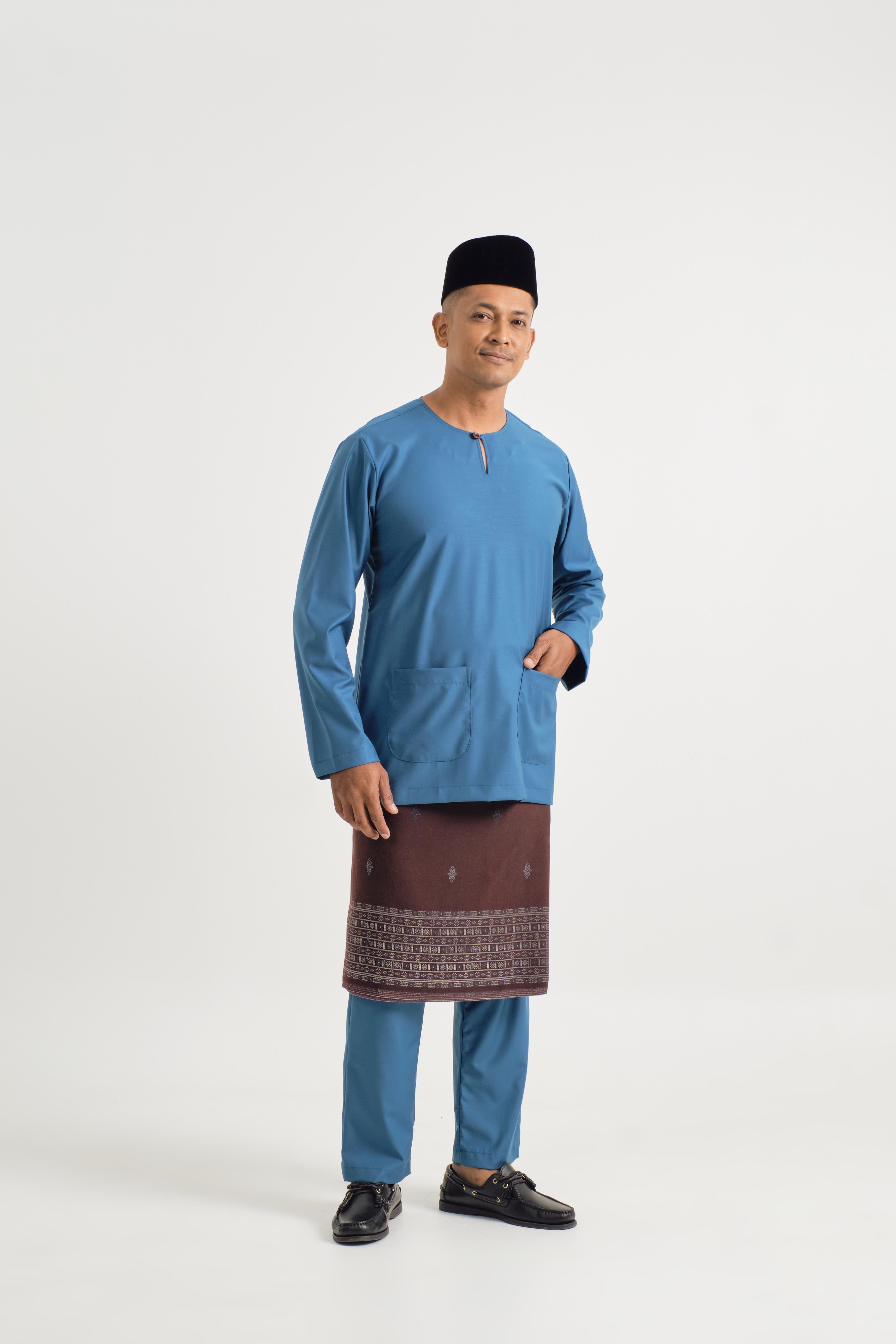 Patawali Modern Fit Baju Melayu Teluk Belanga - Ocean Blue