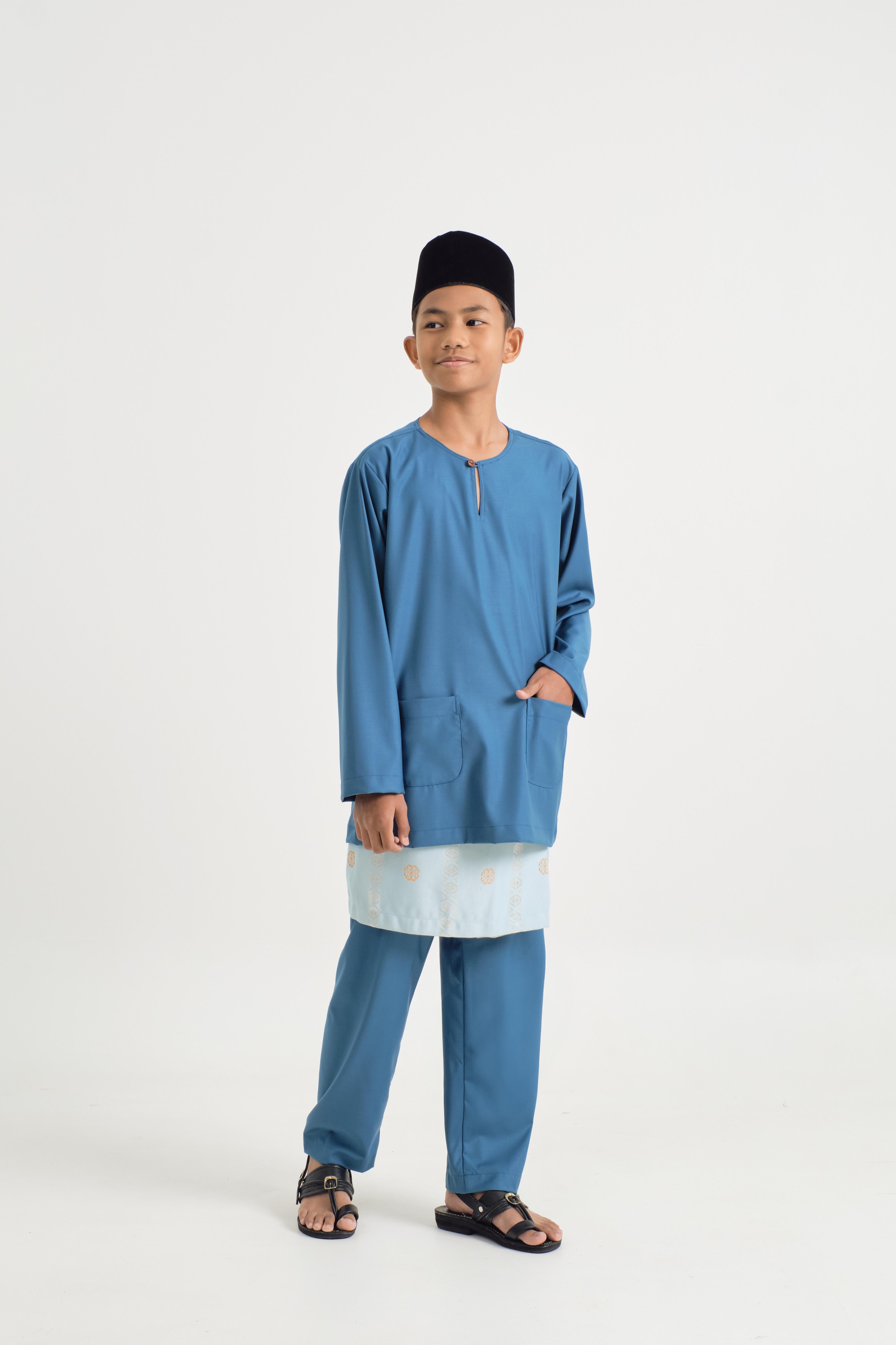 Patawali Boys Baju Melayu Teluk Belanga - Ocean Blue