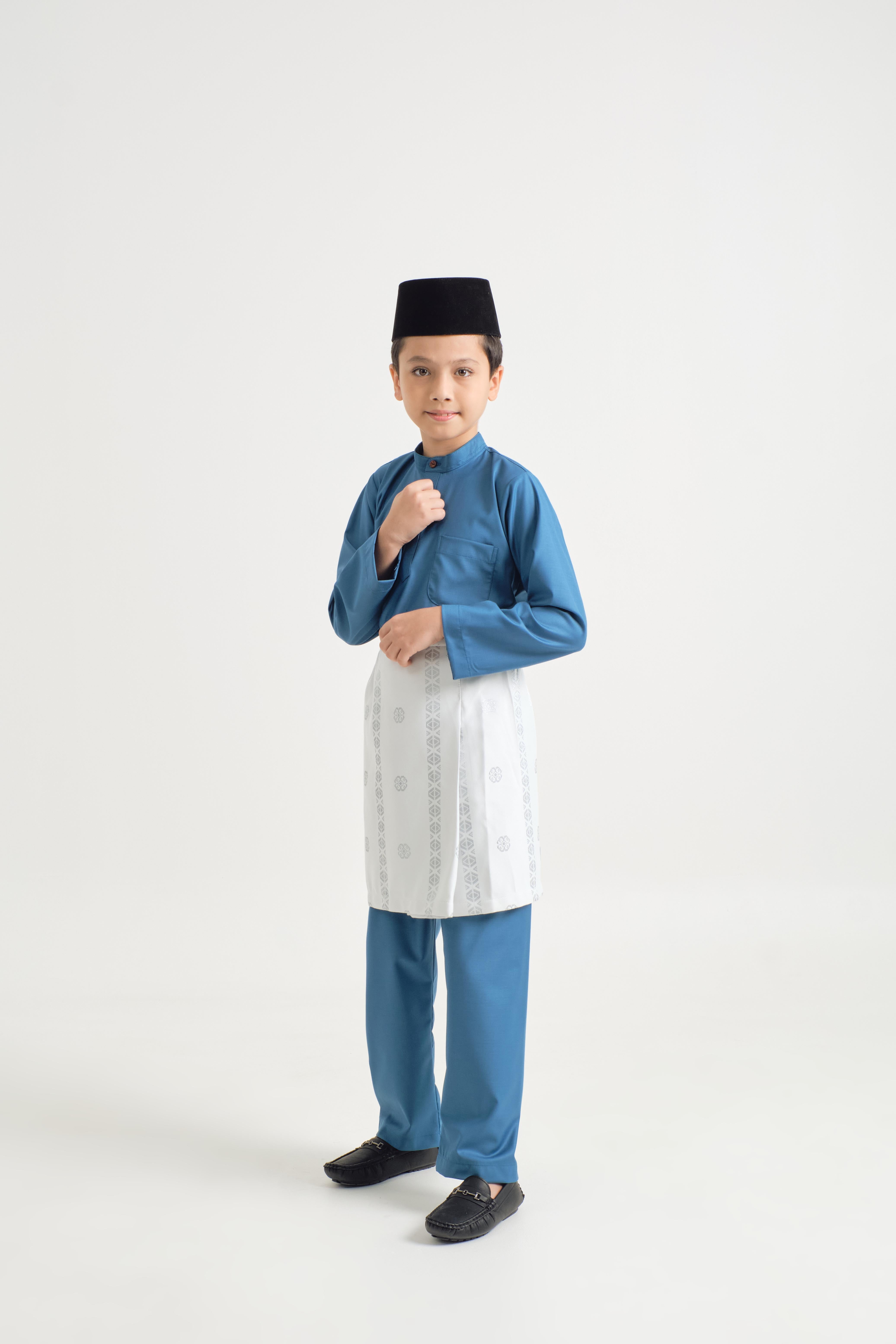 Patawali Boys Baju Melayu Cekak Musang - Ocean Blue