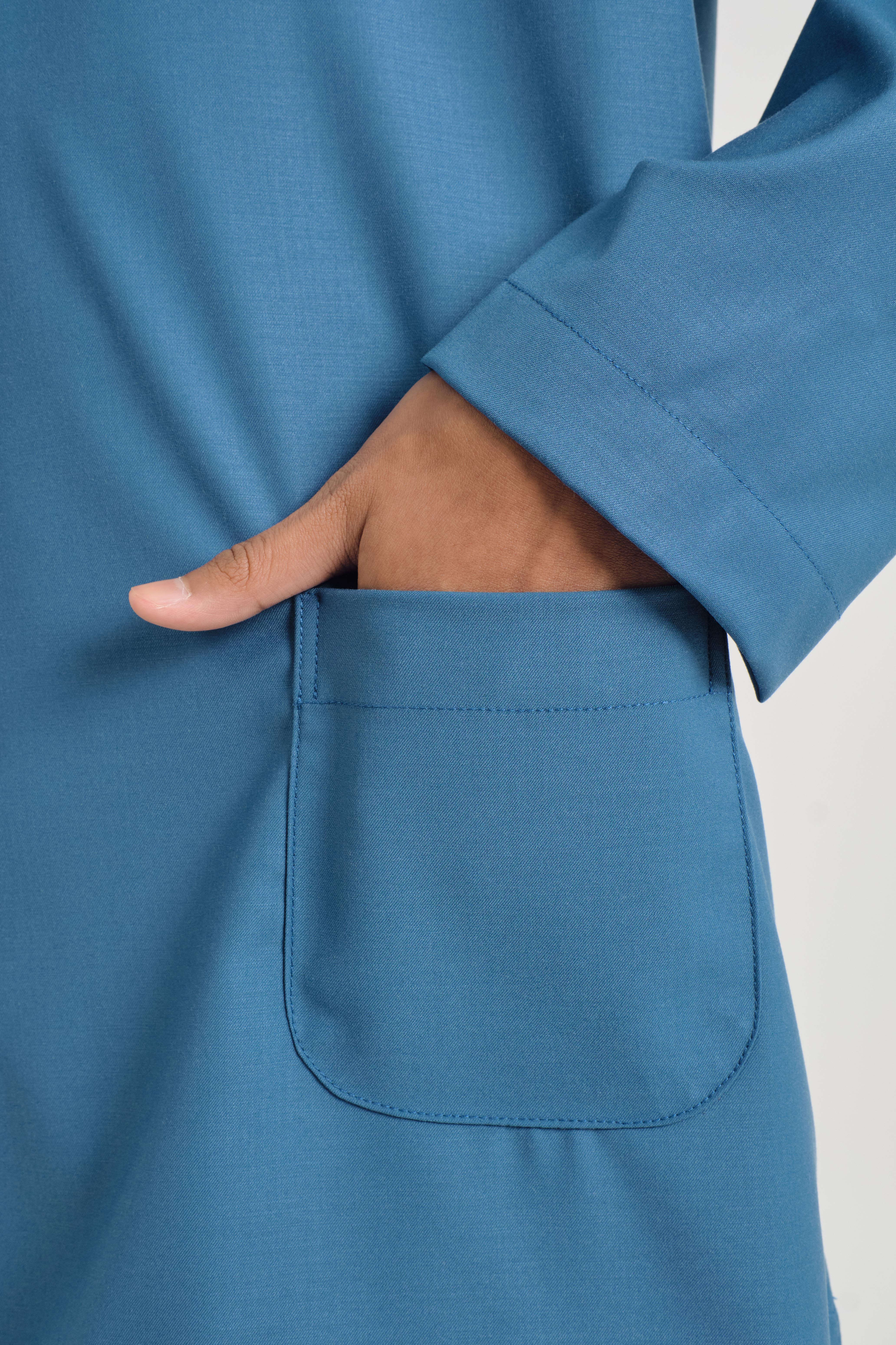 Patawali Boys Baju Melayu Teluk Belanga - Ocean Blue