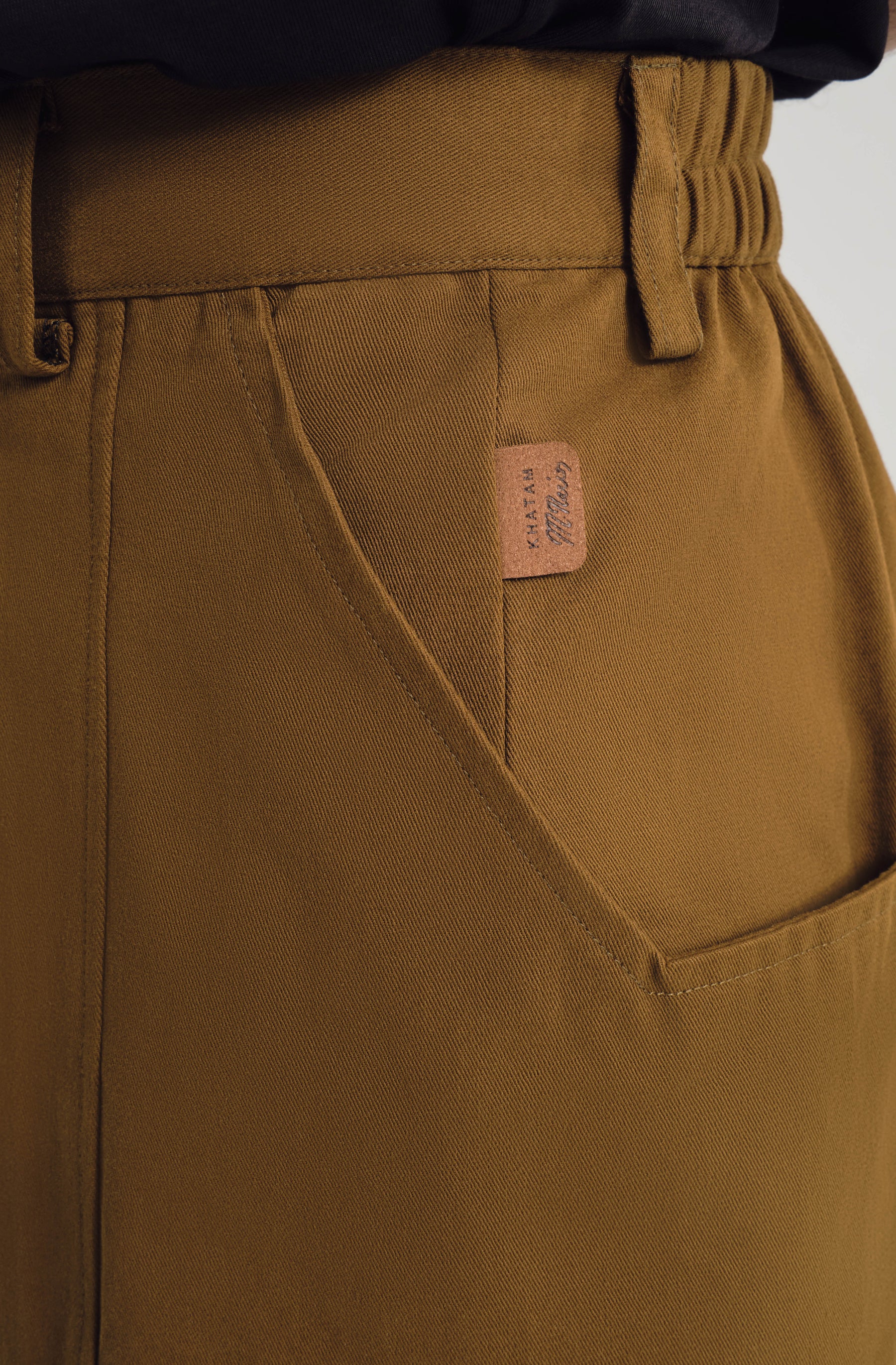 KHATAM x M.NASIR : Relaxed Fit Pants - Olive Brown