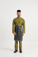 Patawali Baju Melayu Cekak Musang - Olive Green
