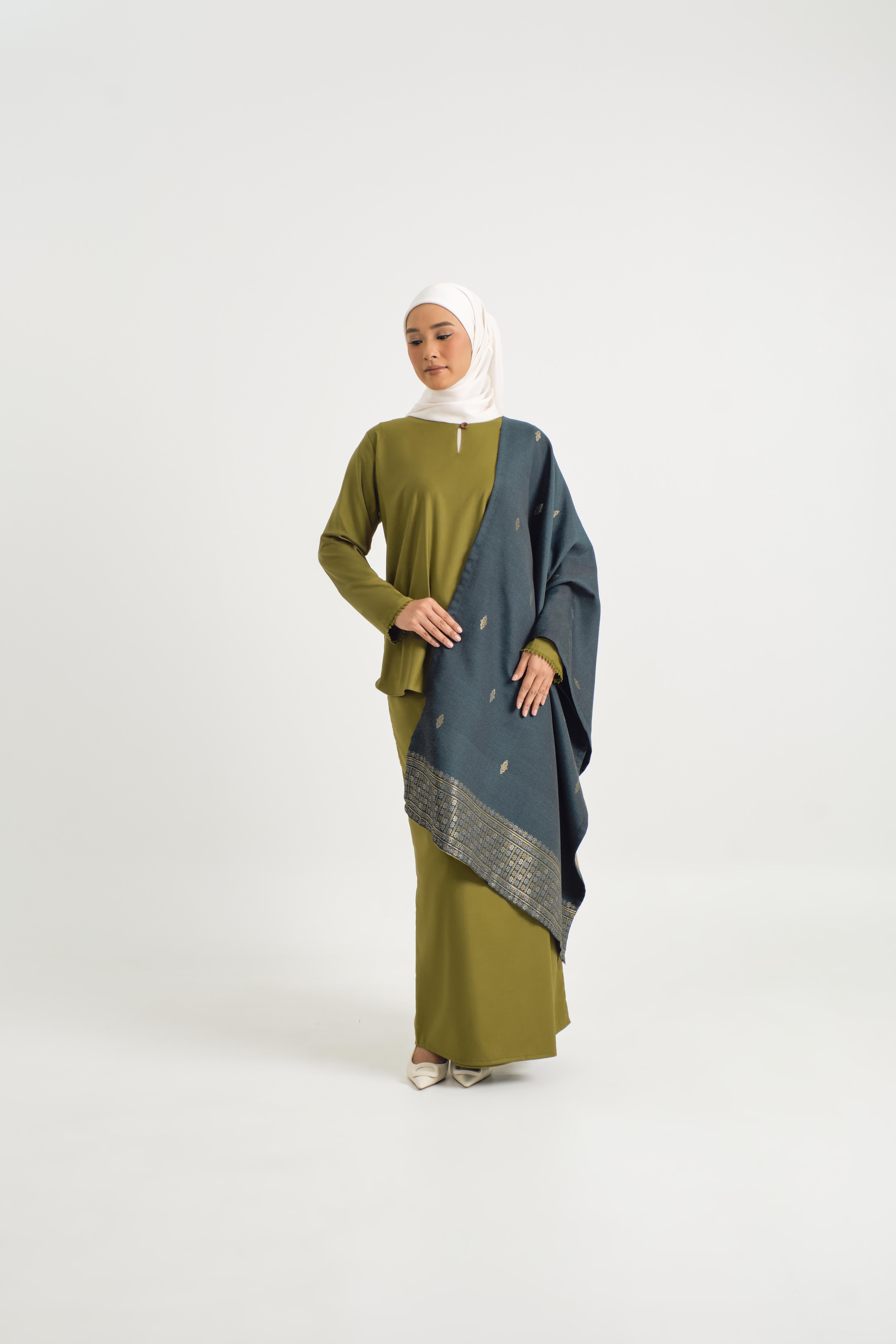 Patawali Baju Kurung - Olive Green