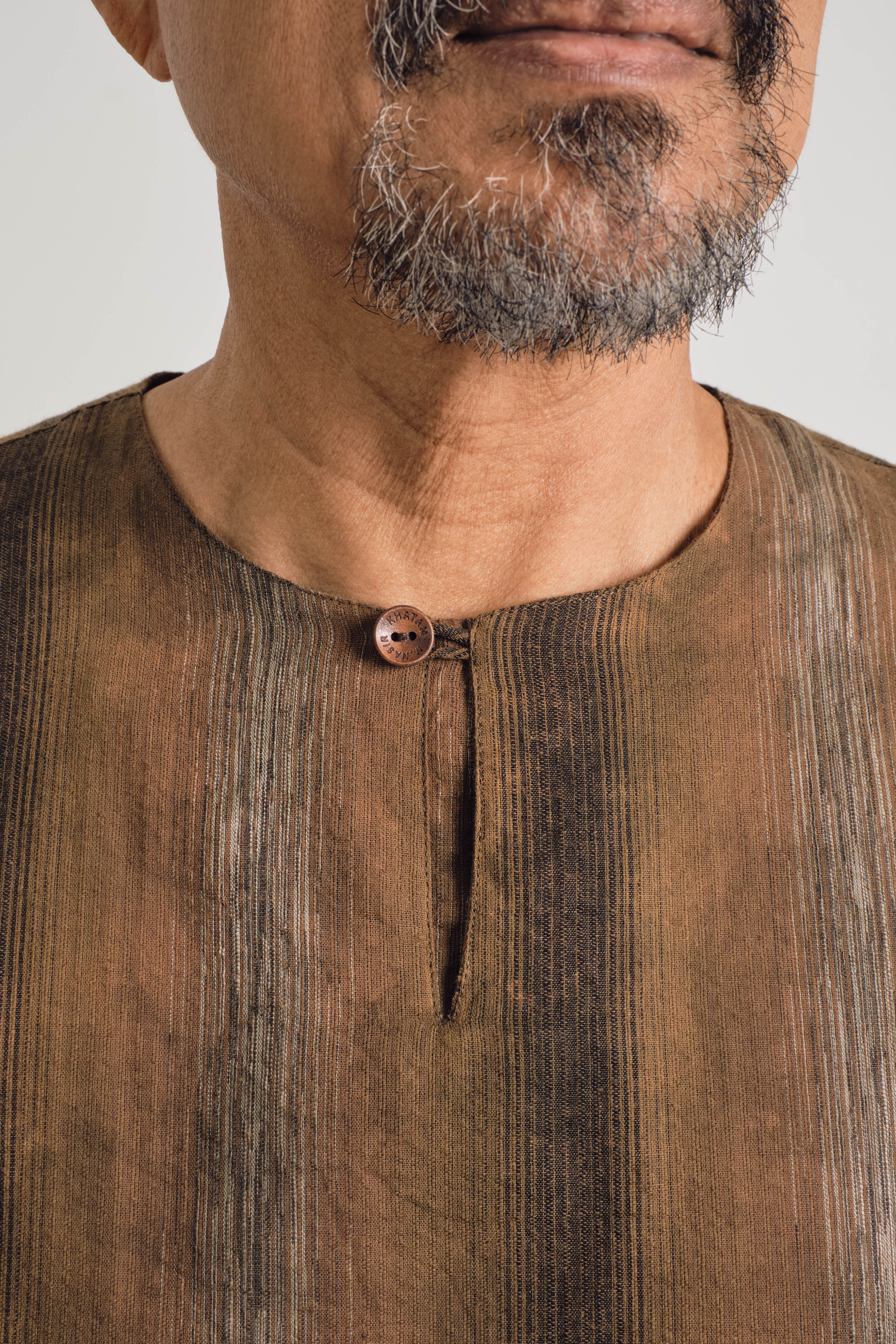 KHATAM x M.NASIR : Classic Fit Cotton Top - Olive Green