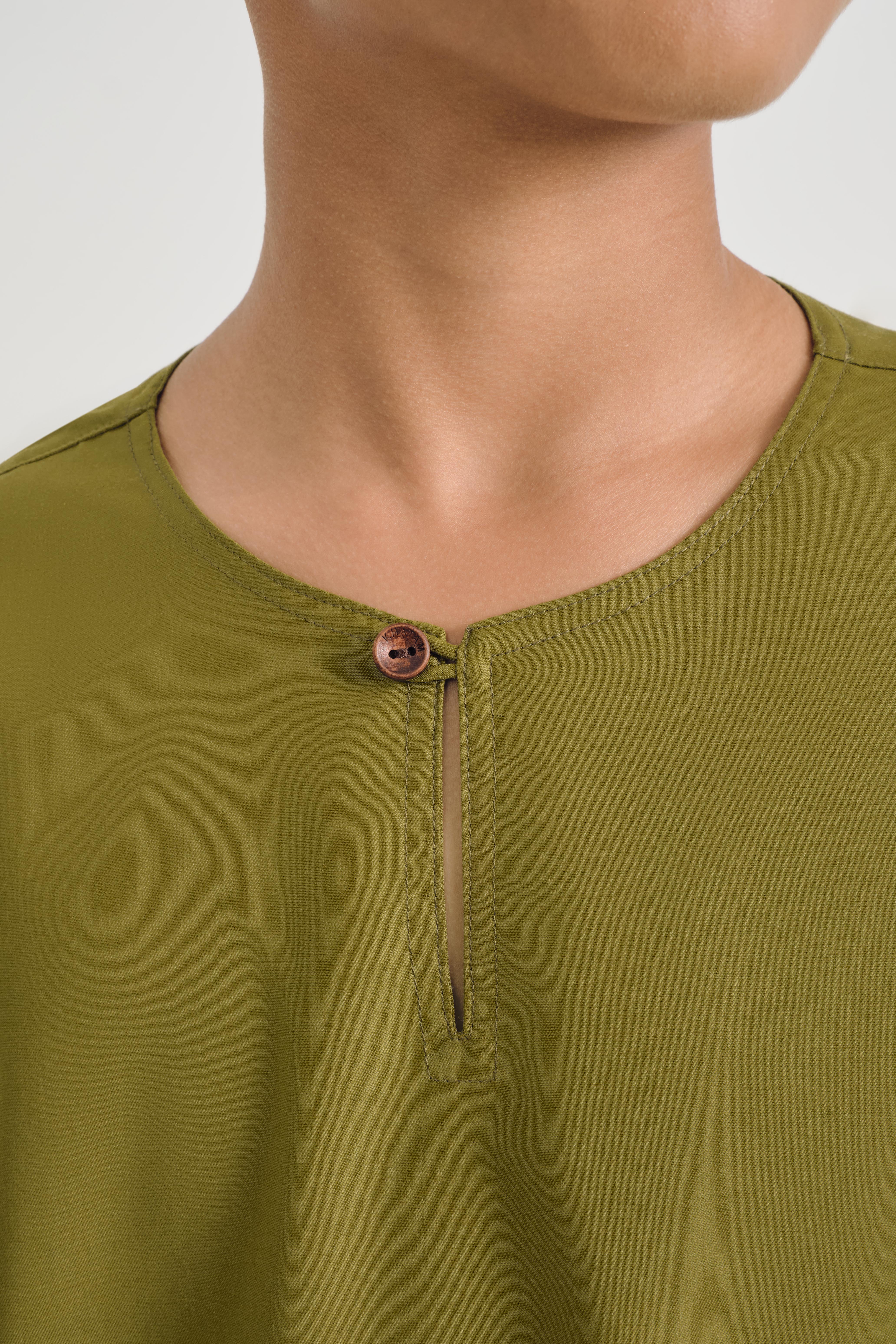 Patawali Boys Baju Melayu Teluk Belanga - Olive Green