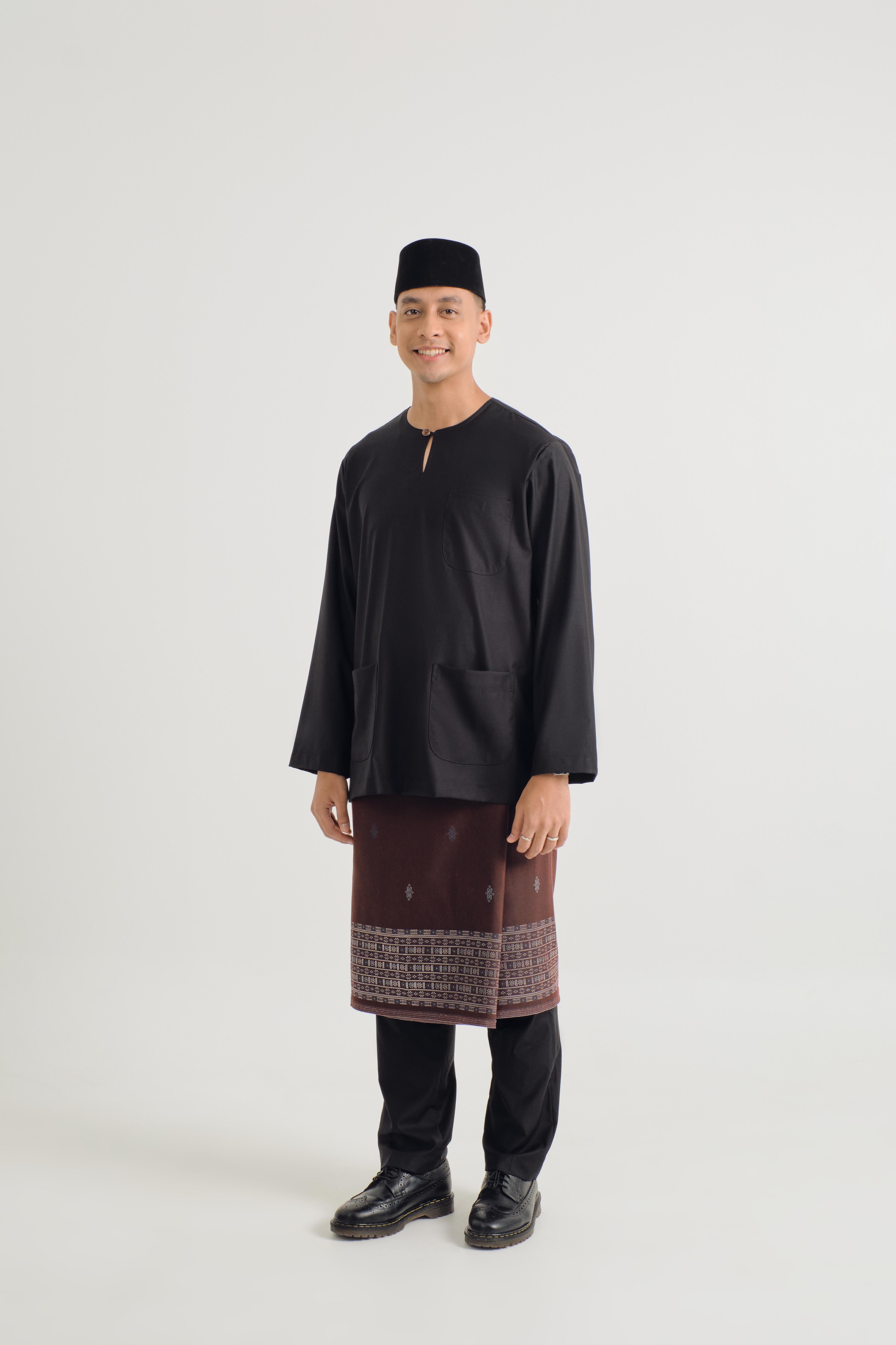 Patawali Classic Fit Baju Melayu Teluk Belanga - Opal Black