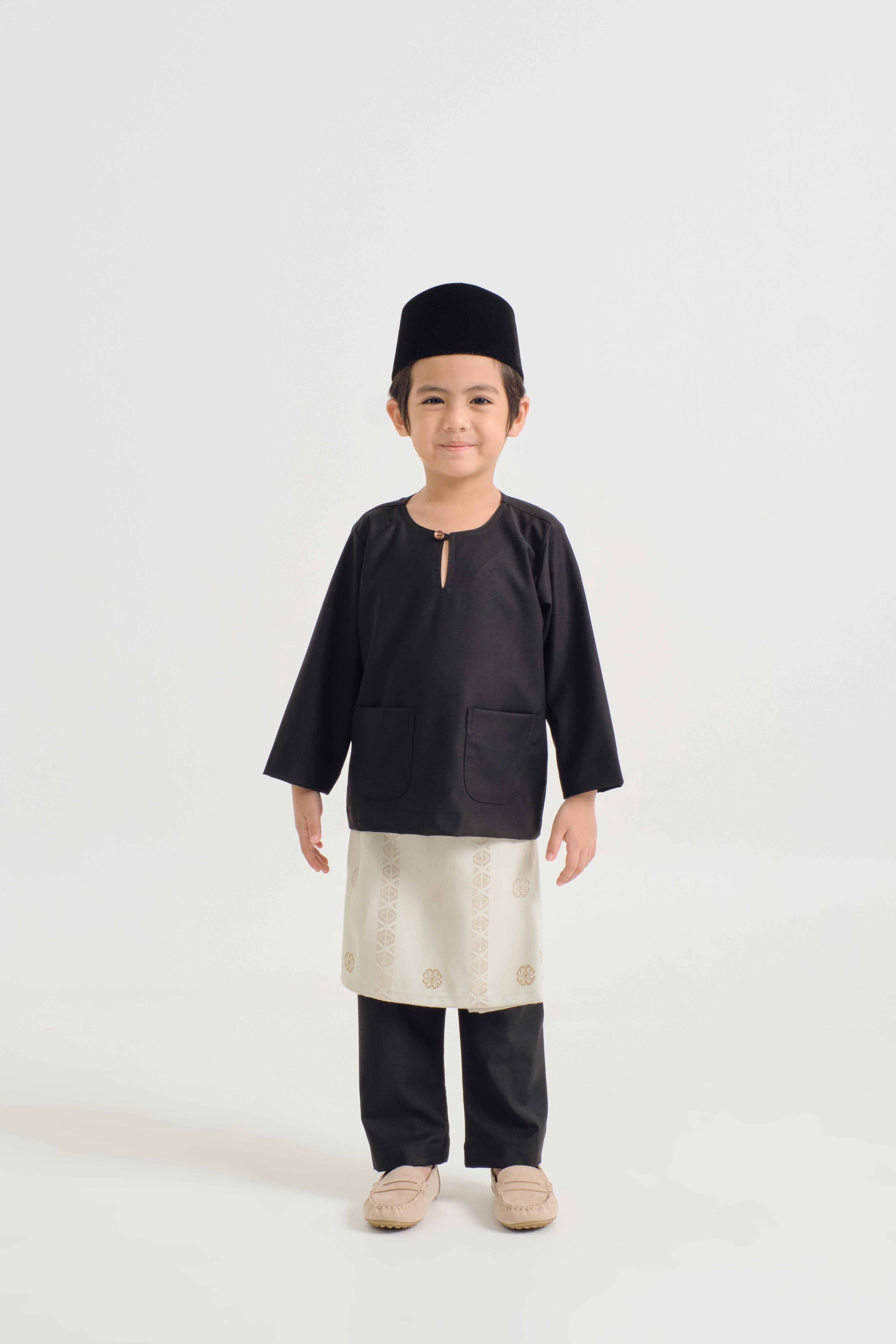 Patawali Boys Baju Melayu Teluk Belanga - Opal Black