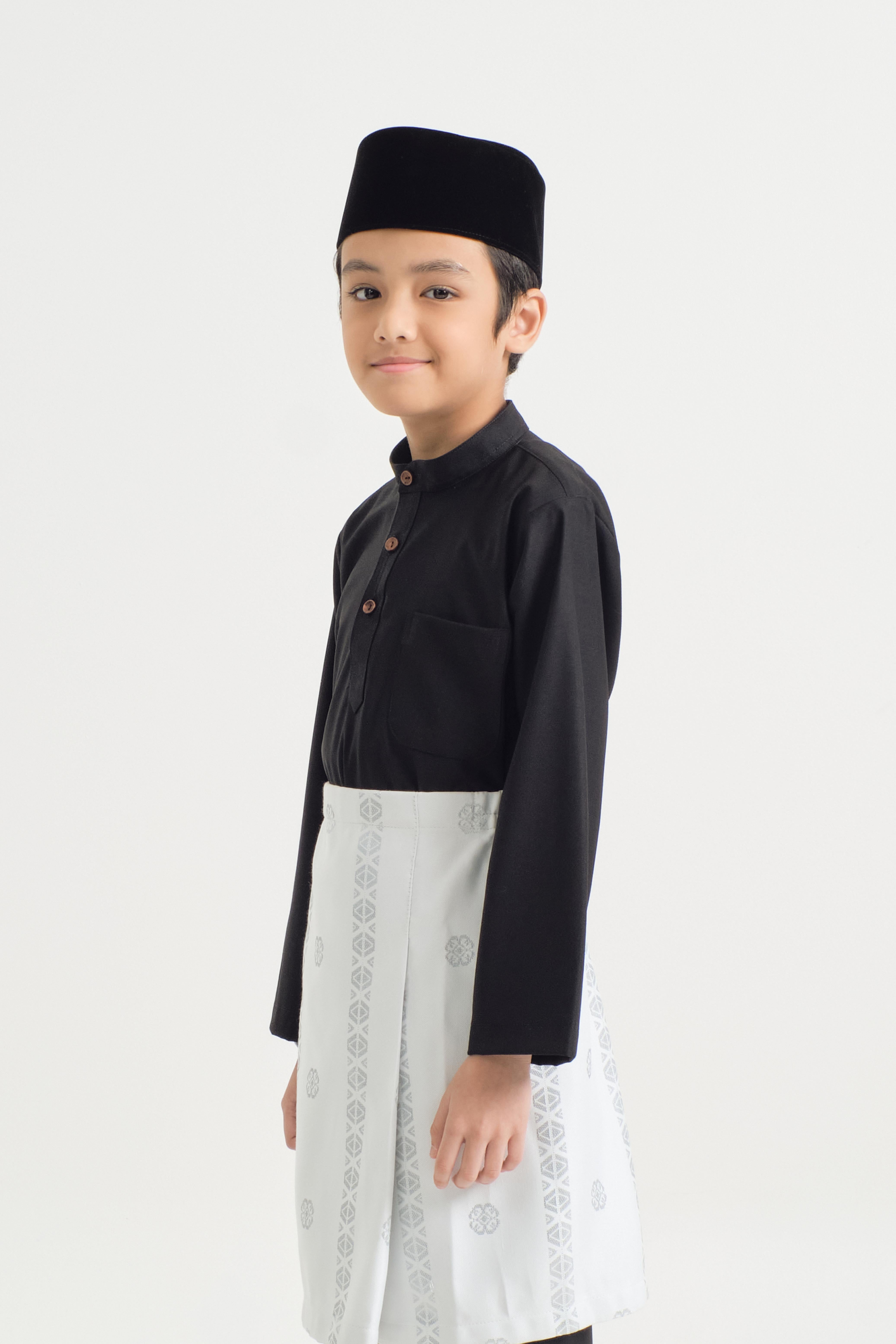 Patawali Boys Baju Melayu Cekak Musang - Opal Black