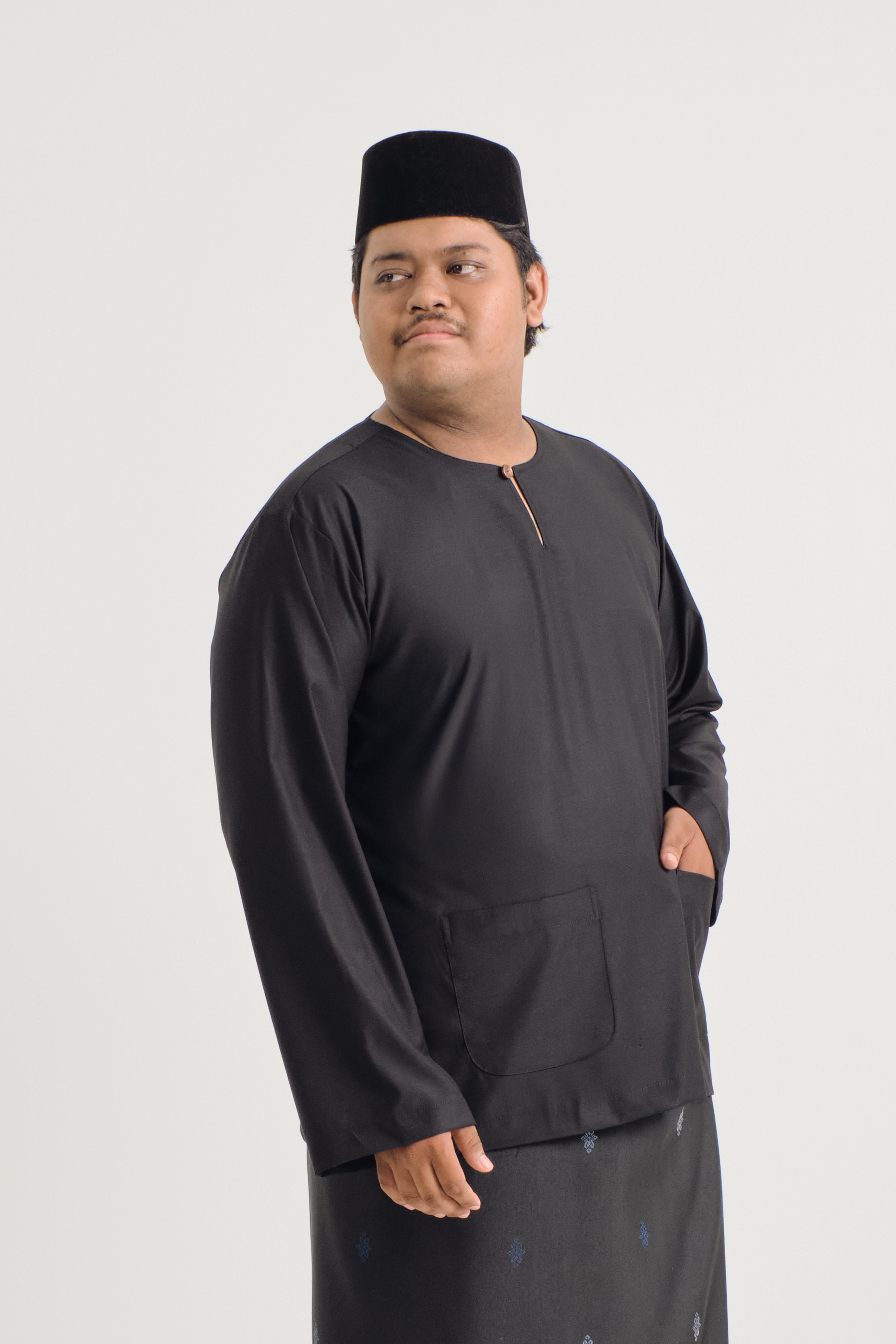 Patawali Modern Fit Baju Melayu Teluk Belanga - Opal Black