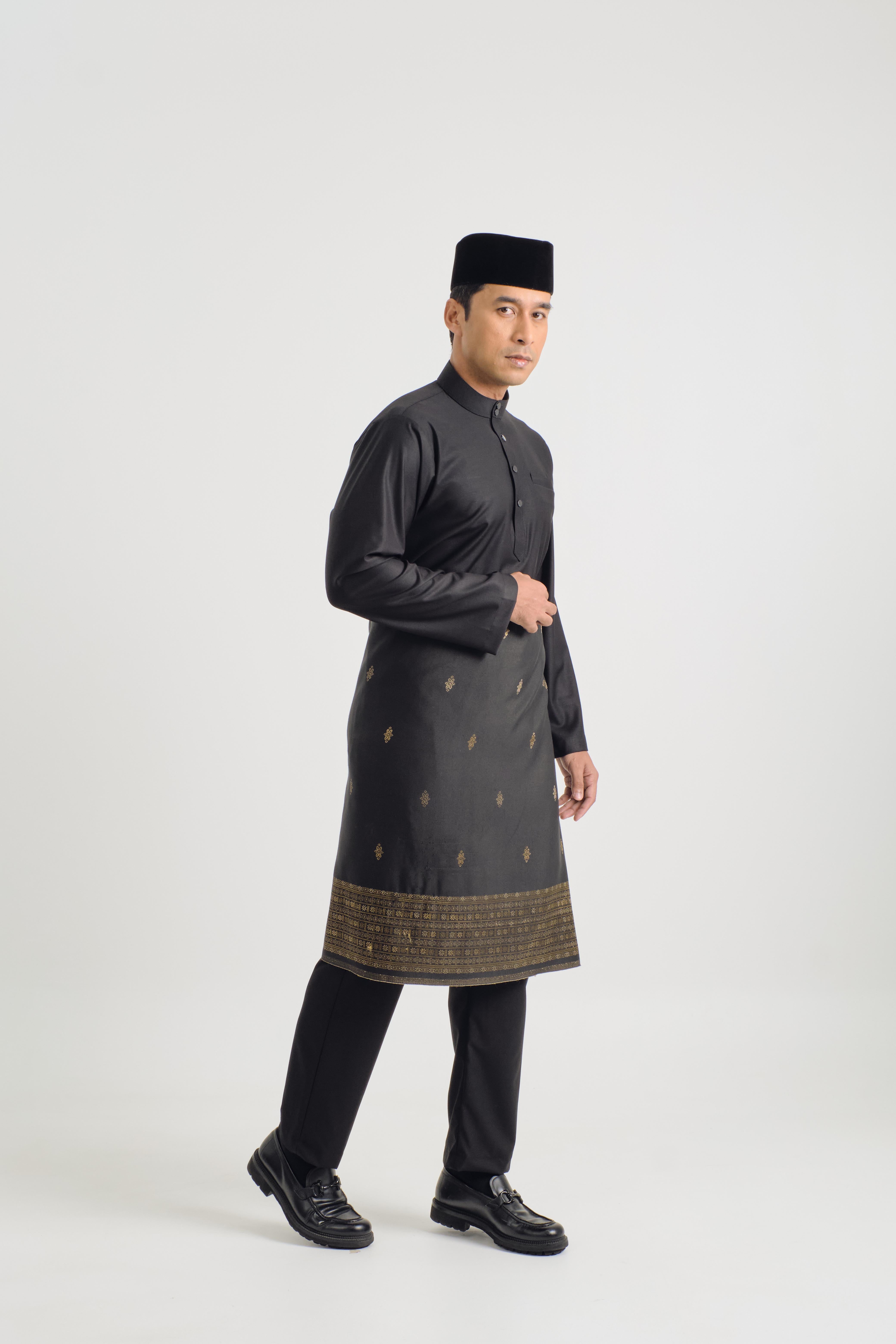 Patawali Baju Melayu Cekak Musang - Opal Black