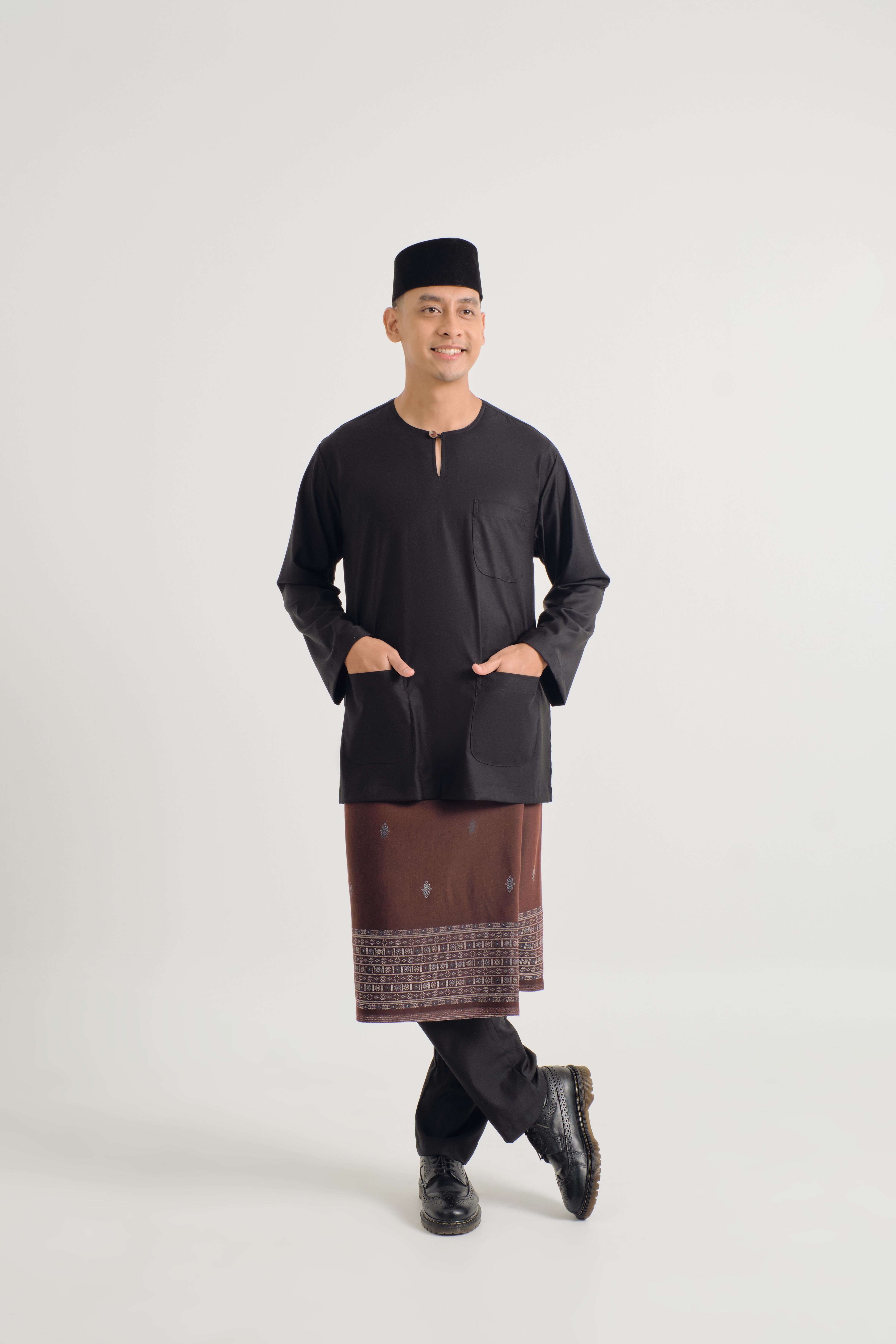 Patawali Classic Fit Baju Melayu Teluk Belanga - Opal Black