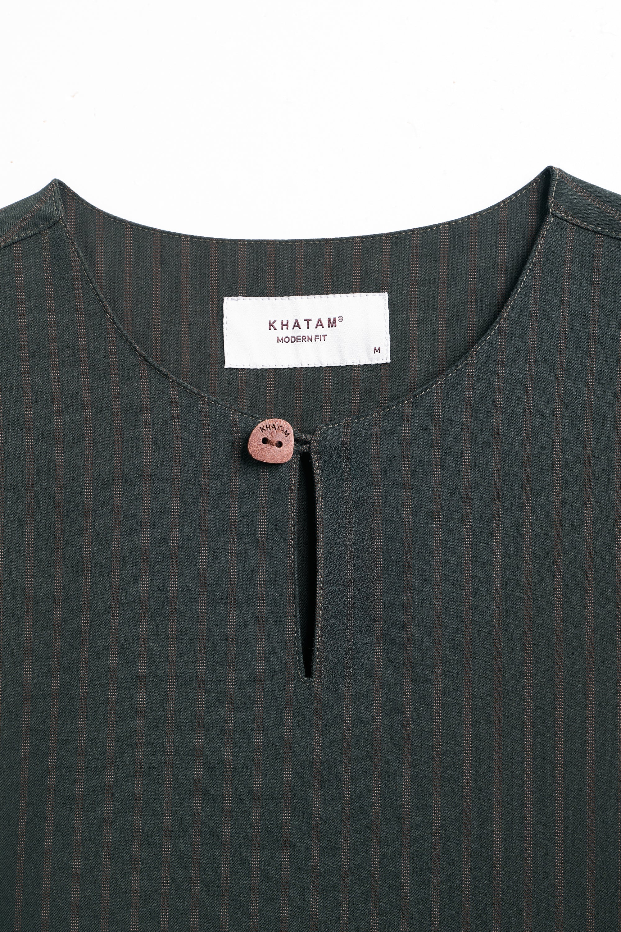 Pasak Modern Fit Top Quarter Sleeves - Dark Green