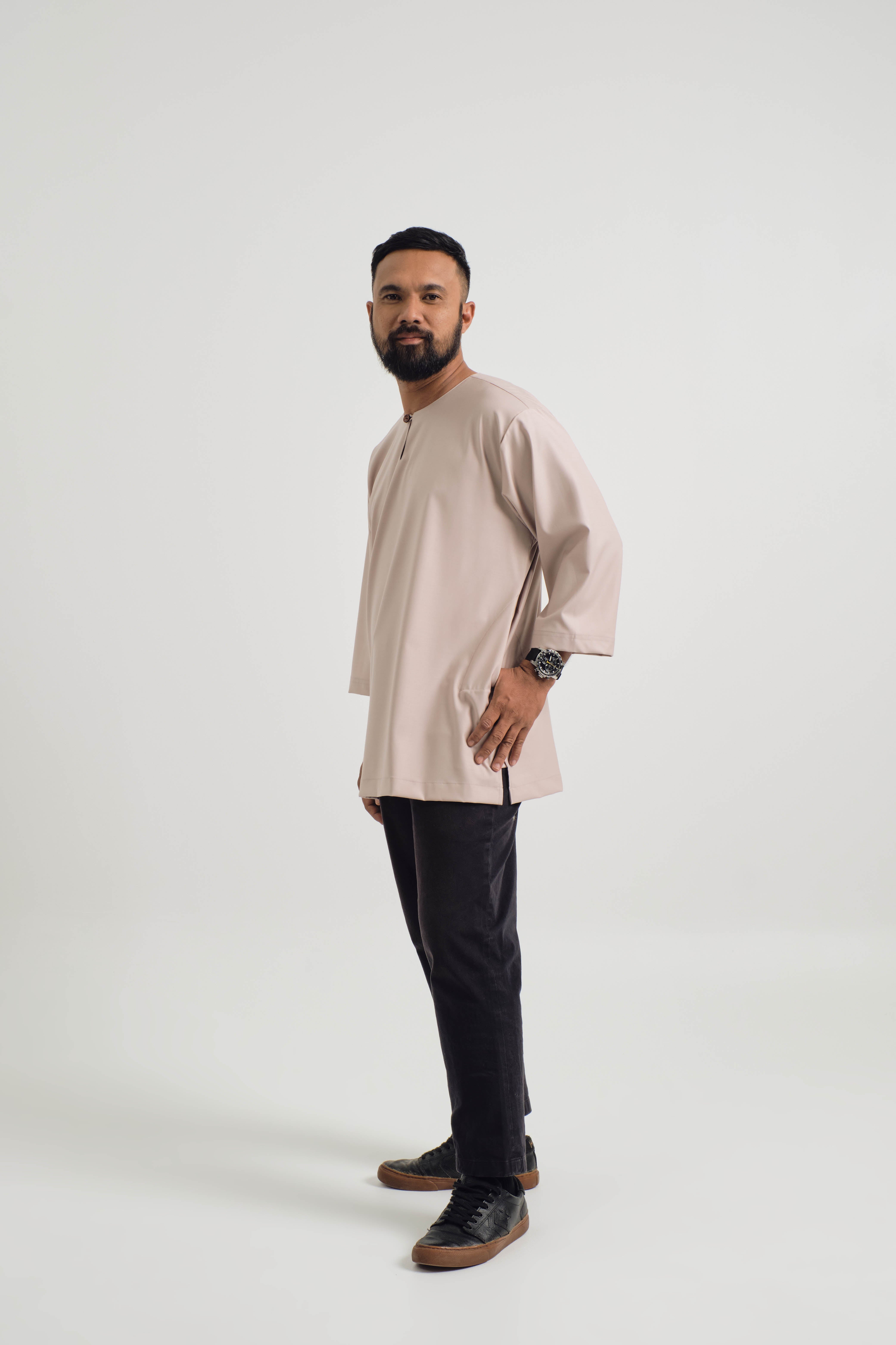 Patawali Three Quarter Sleeve Top - Warm Beige