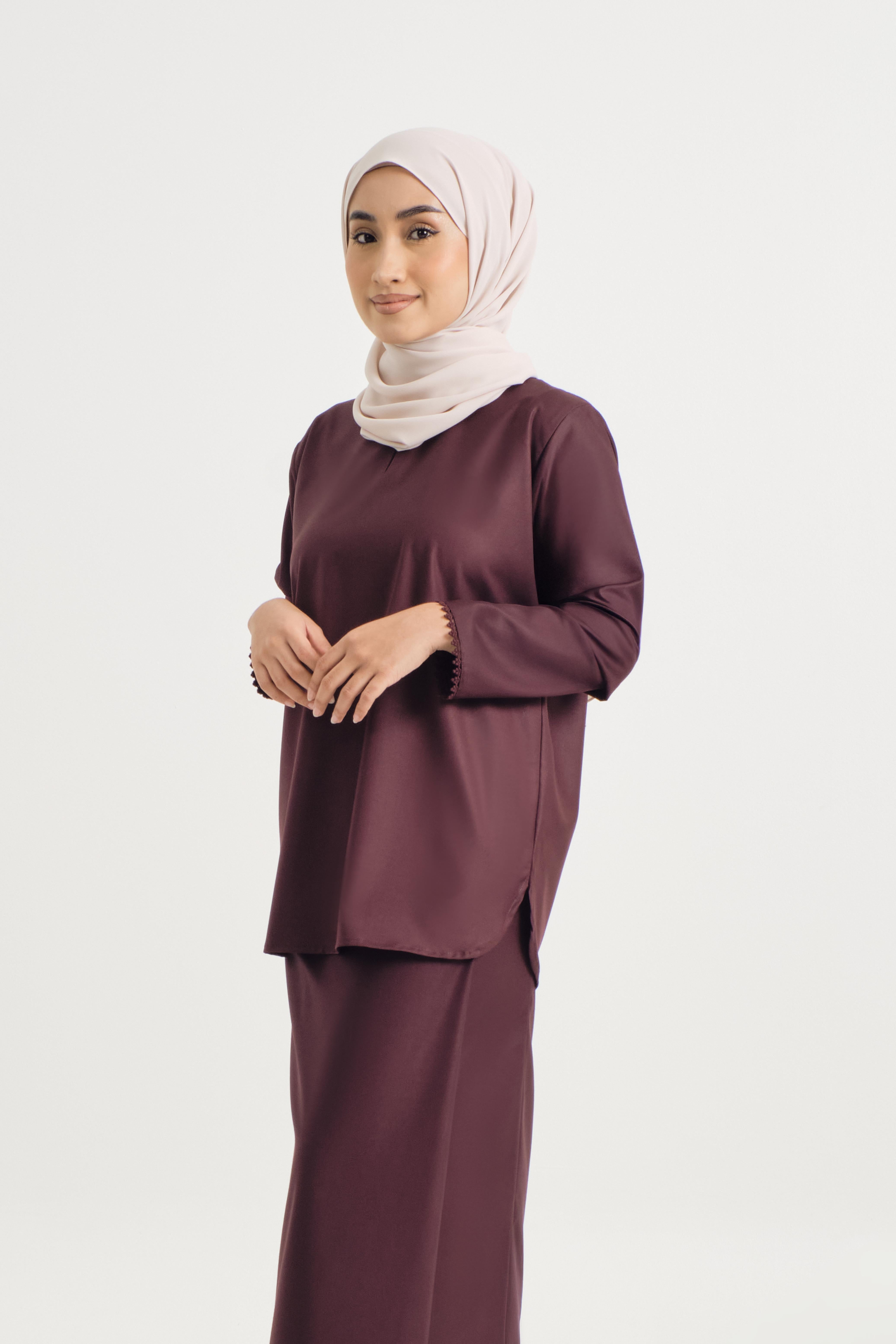 Patawali Baju Kurung - Plum