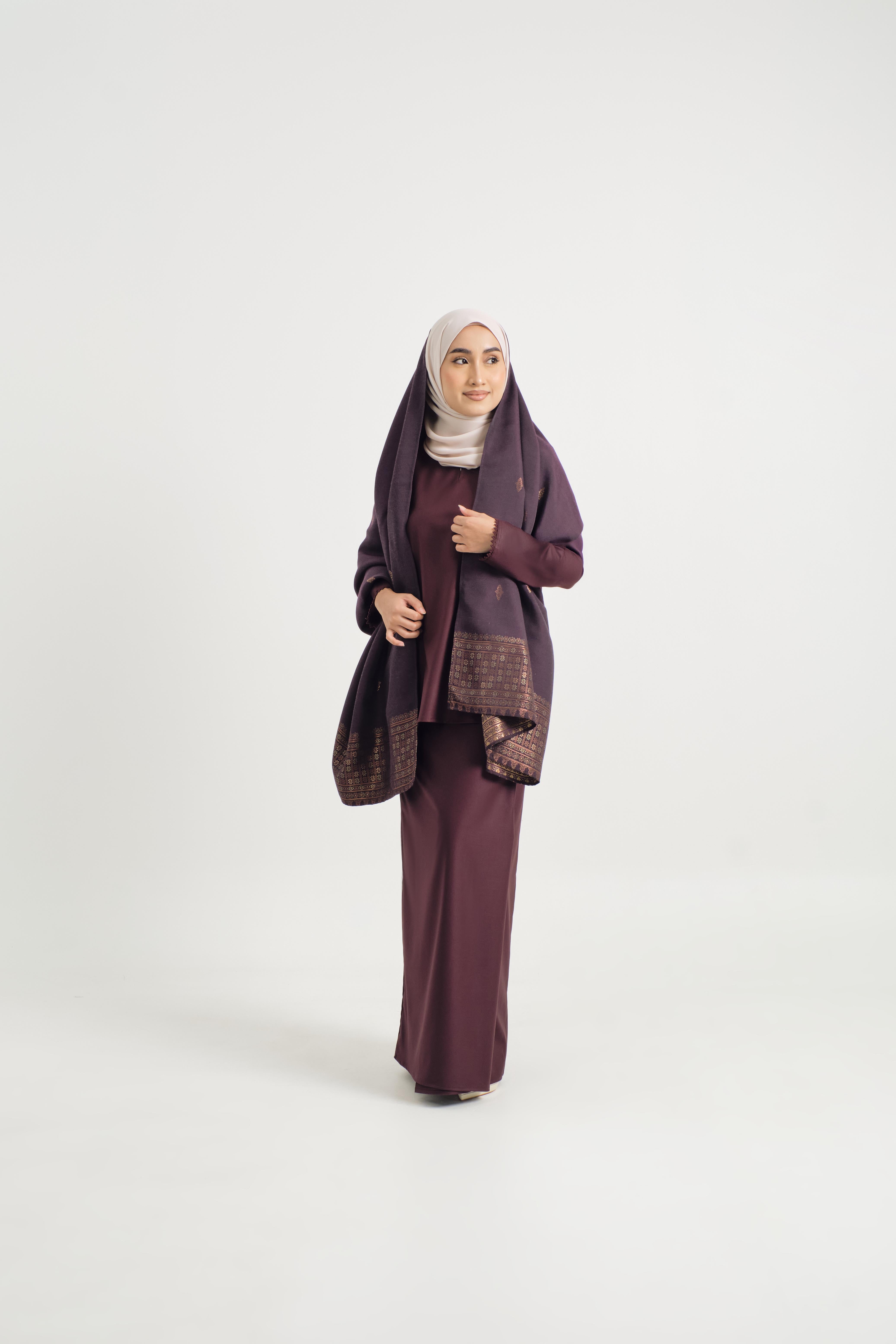 Patawali Baju Kurung - Plum