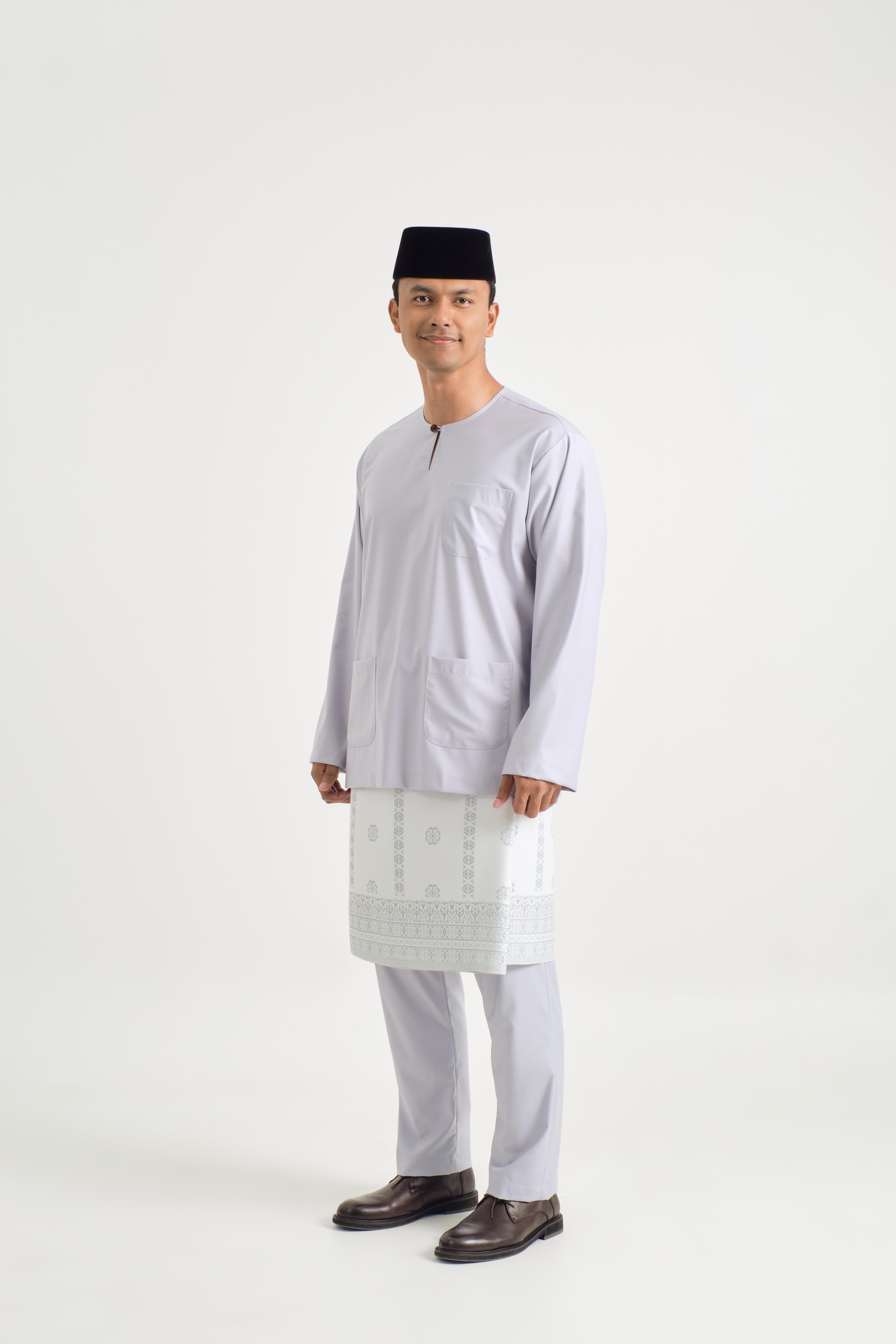 Patawali Classic Fit Baju Melayu Teluk Belanga - Pale Plum