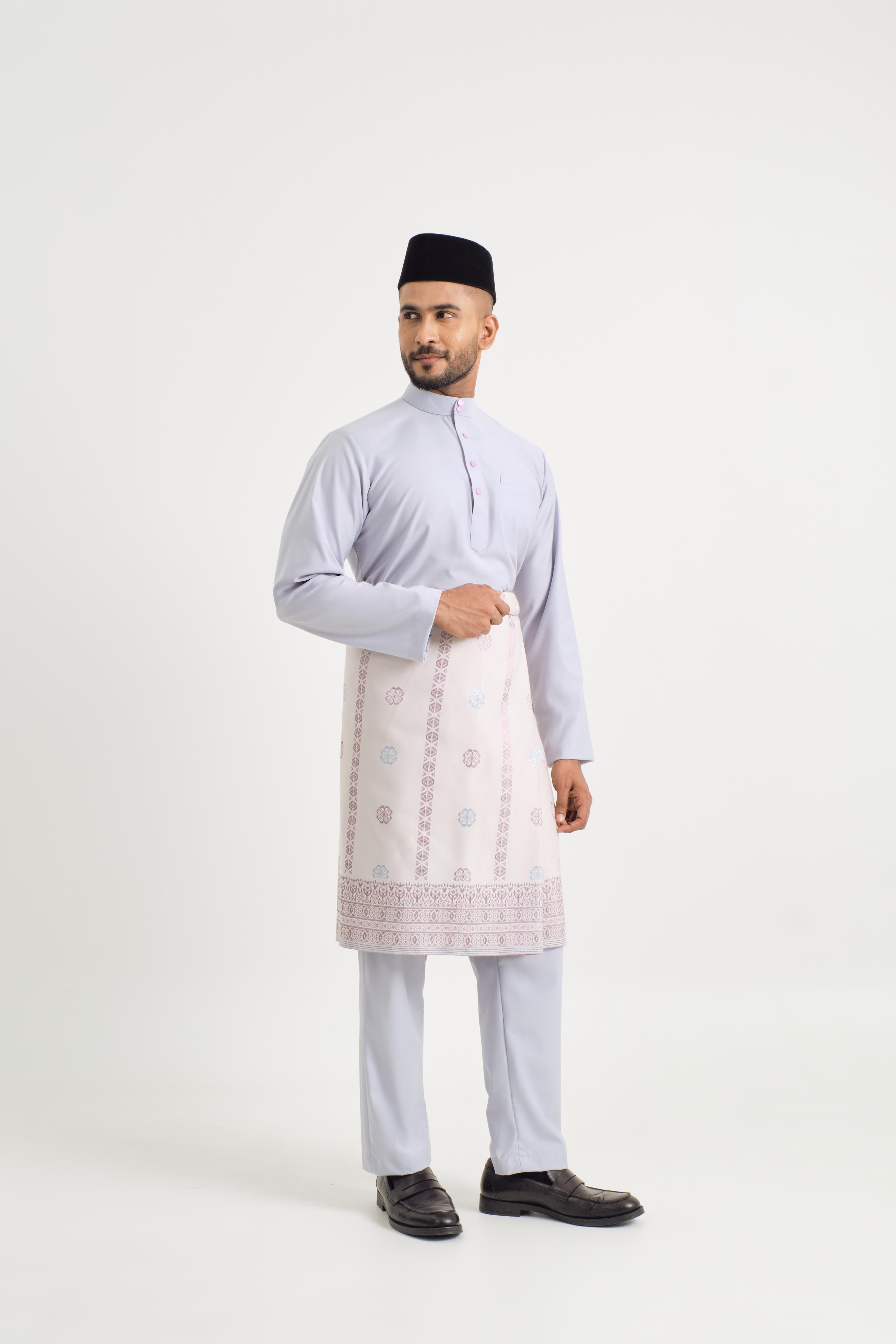 Patawali Baju Melayu Cekak Musang - Pale Plum