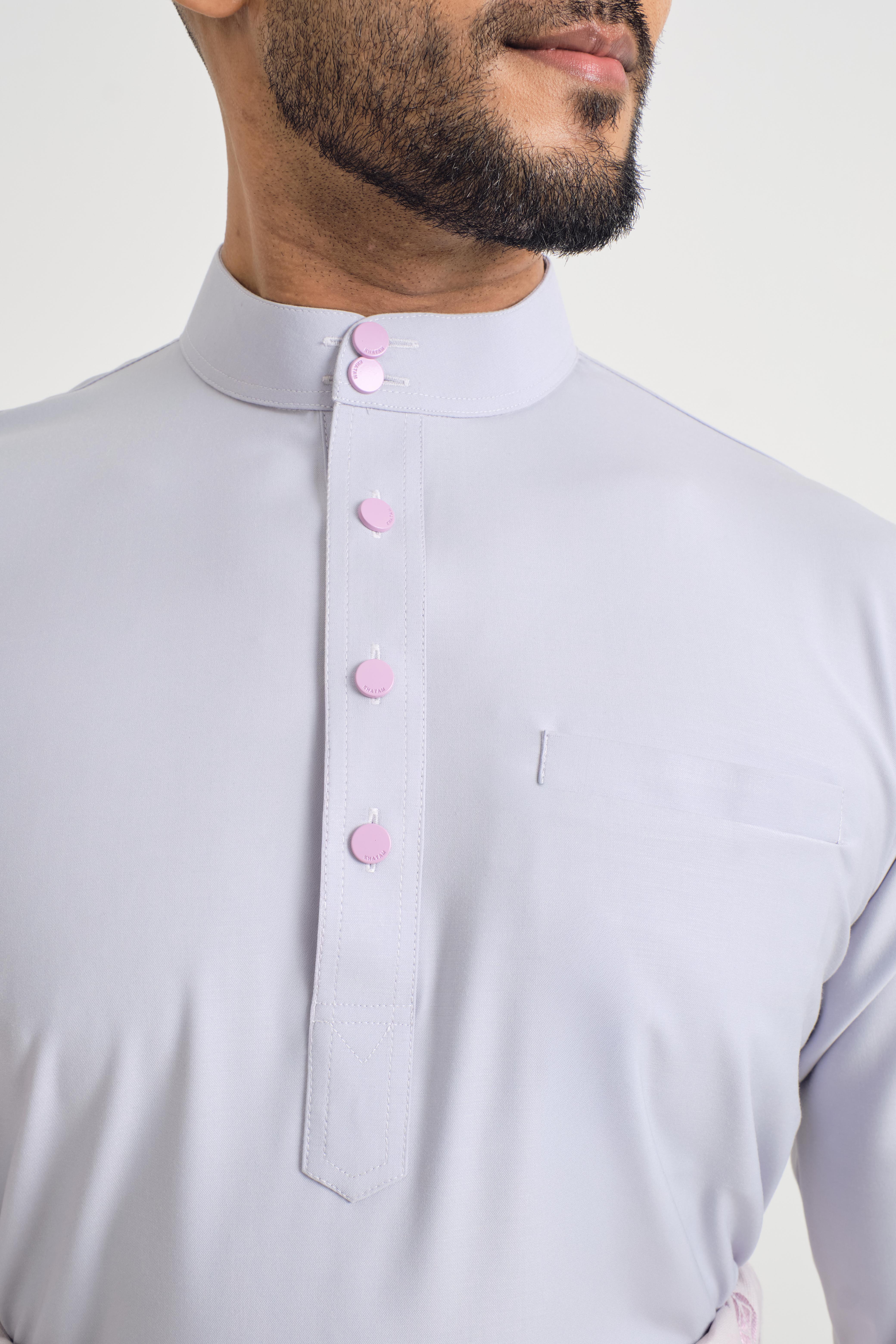 Patawali Baju Melayu Cekak Musang - Pale Plum