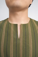 Palong Loose Fit Men Top Quarter - Avocado Green