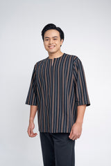 Palong Loose Fit Men Top Quarter - Black