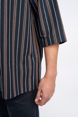 Palong Loose Fit Men Top Quarter - Black