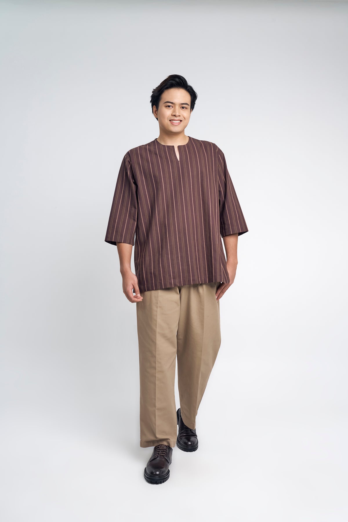 Palong Loose Fit Men Top Quarter - Dark Purple