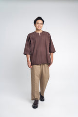 Palong Loose Fit Men Top Quarter - Dark Purple