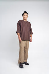 Palong Loose Fit Men Top Quarter - Dark Purple