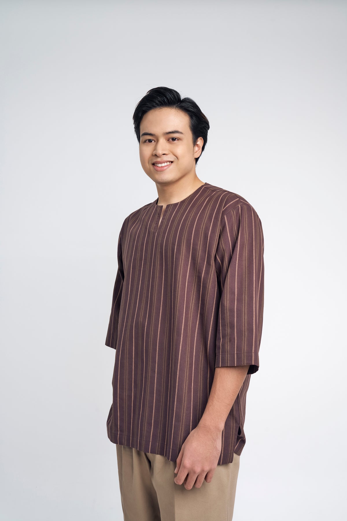 Palong Loose Fit Men Top Quarter - Dark Purple