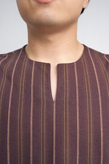 Palong Loose Fit Men Top Quarter - Dark Purple