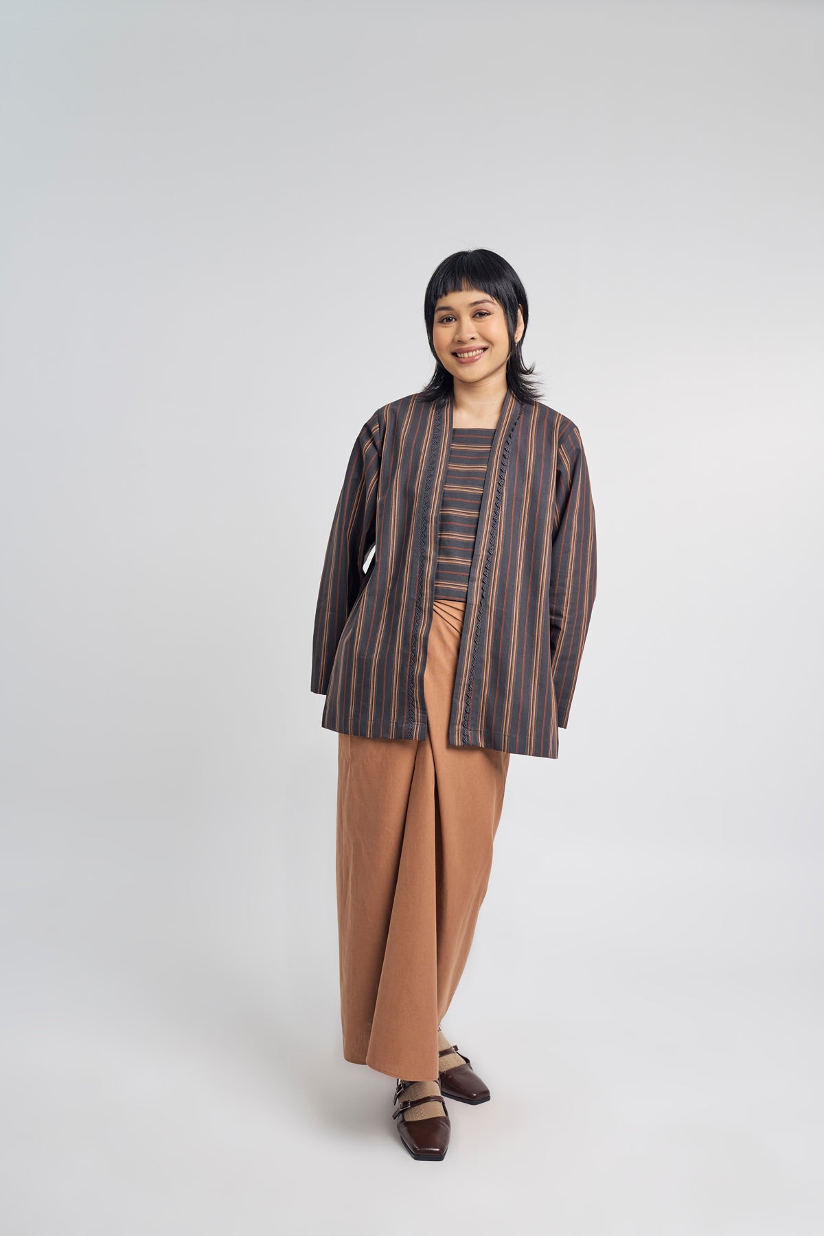 Palong Women Kebaya Pendek - Dark Grey