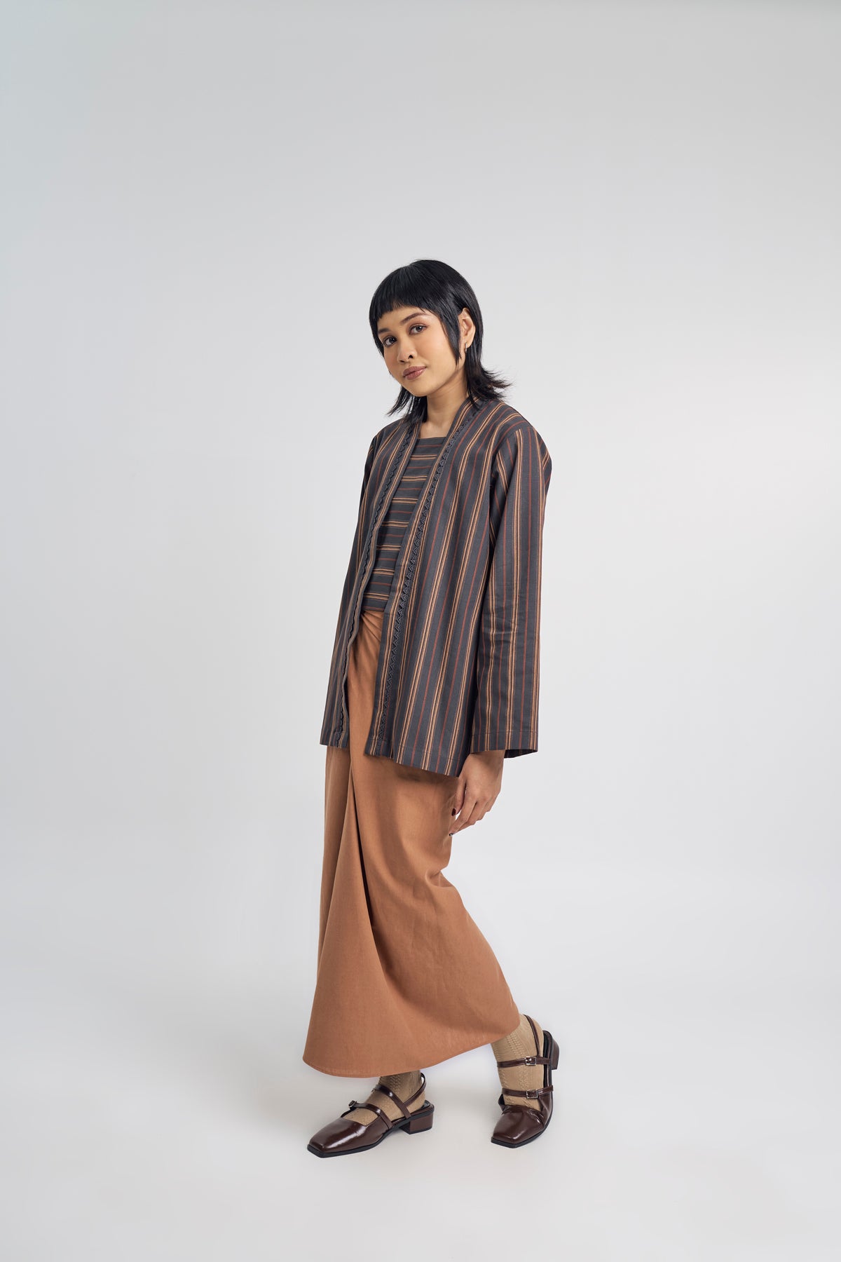 Palong Women Kebaya Pendek - Dark Grey