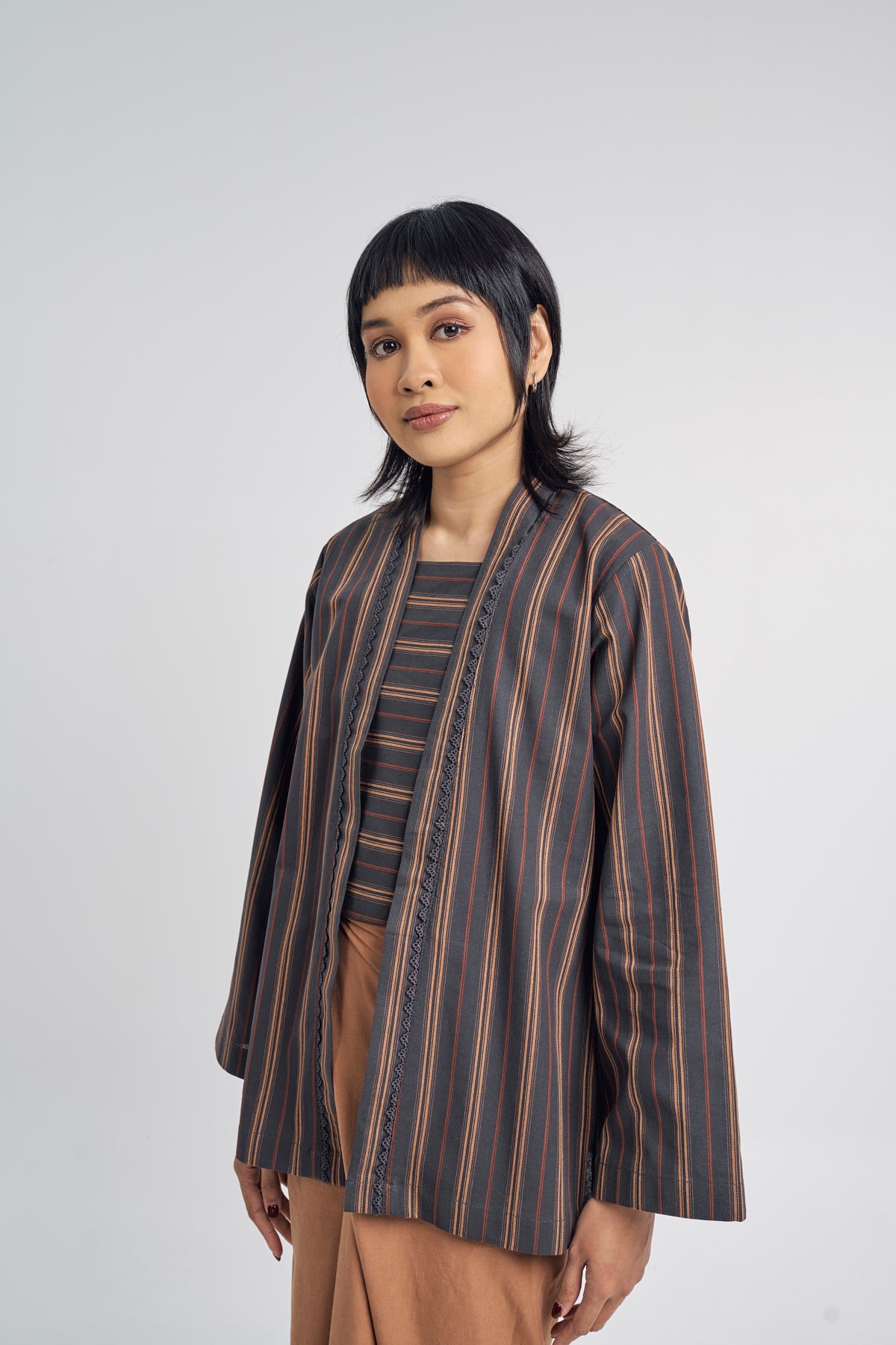 Palong Women Kebaya Pendek - Dark Grey