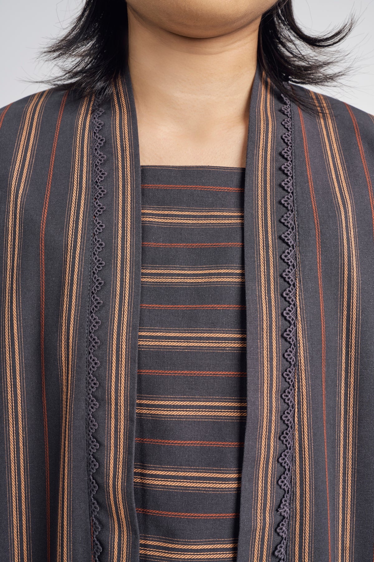 Palong Women Kebaya Pendek - Dark Grey