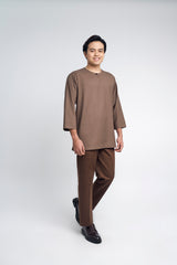 Pasak Modern Fit Top Quarter Sleeves - Brown