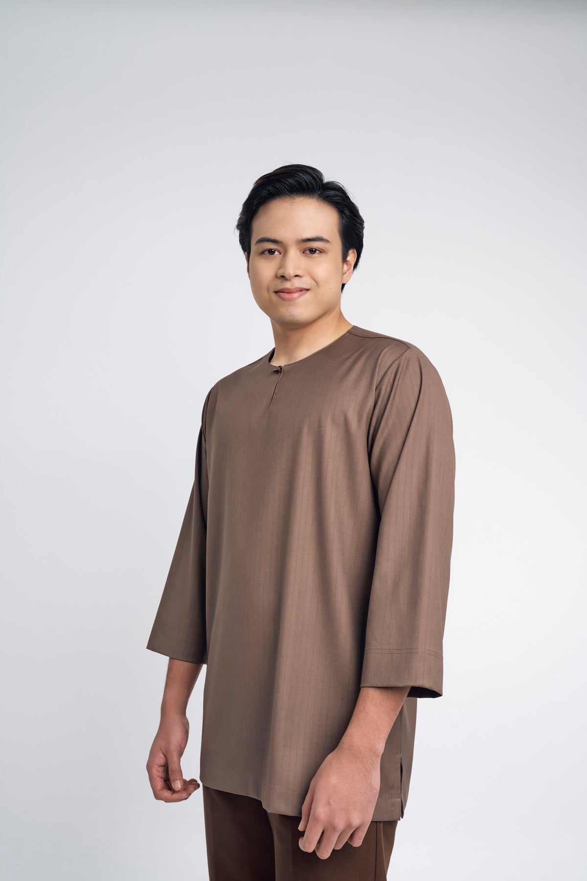 Pasak Modern Fit Top Quarter Sleeves - Brown