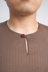 Pasak Modern Fit Top Quarter Sleeves - Brown