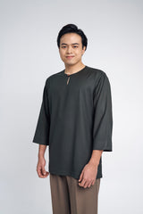 Pasak Modern Fit Top Quarter Sleeves - Dark Green