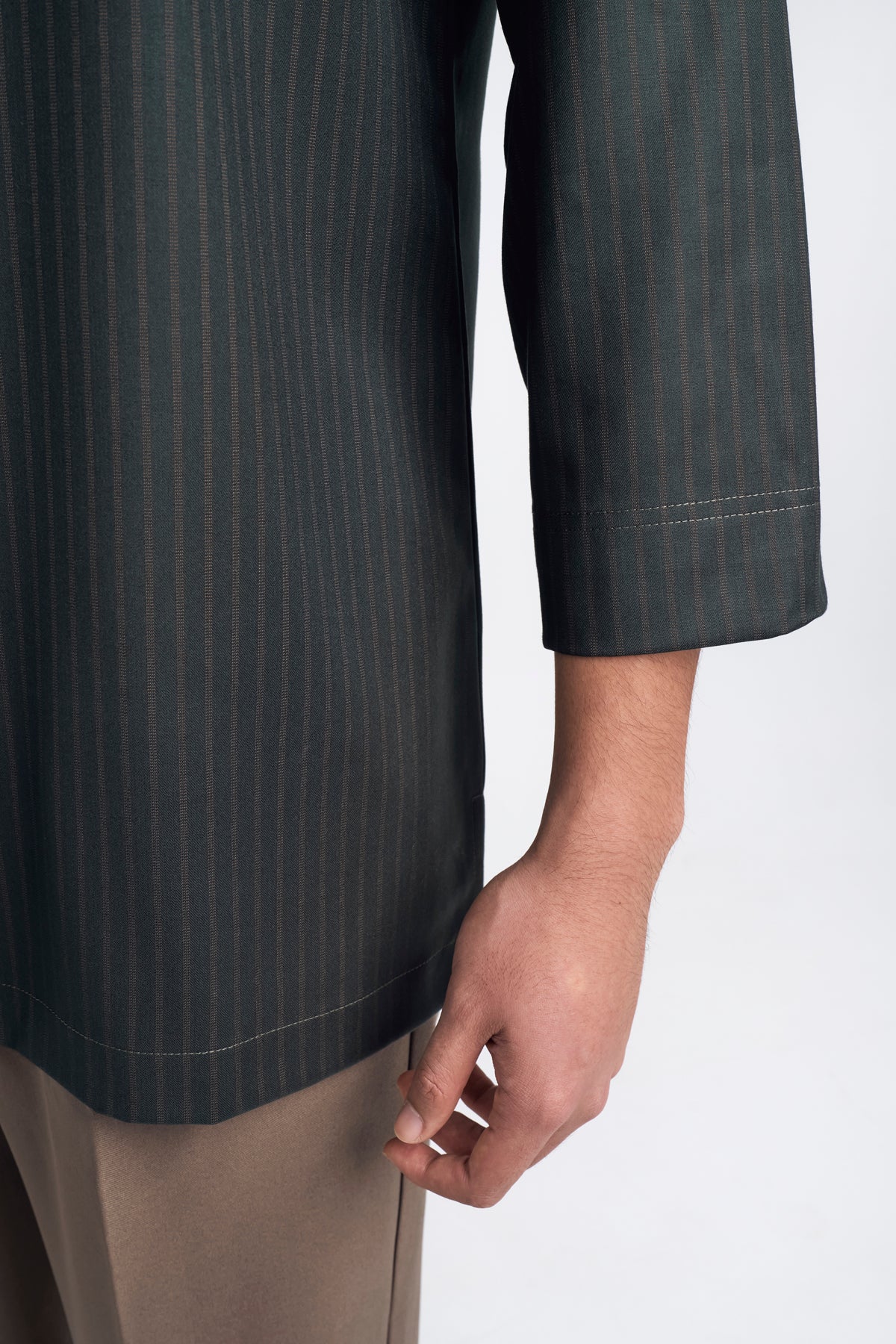 Pasak Modern Fit Top Quarter Sleeves - Dark Green