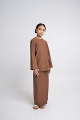 Patawali Girls Baju Kurung - Coffee Brown
