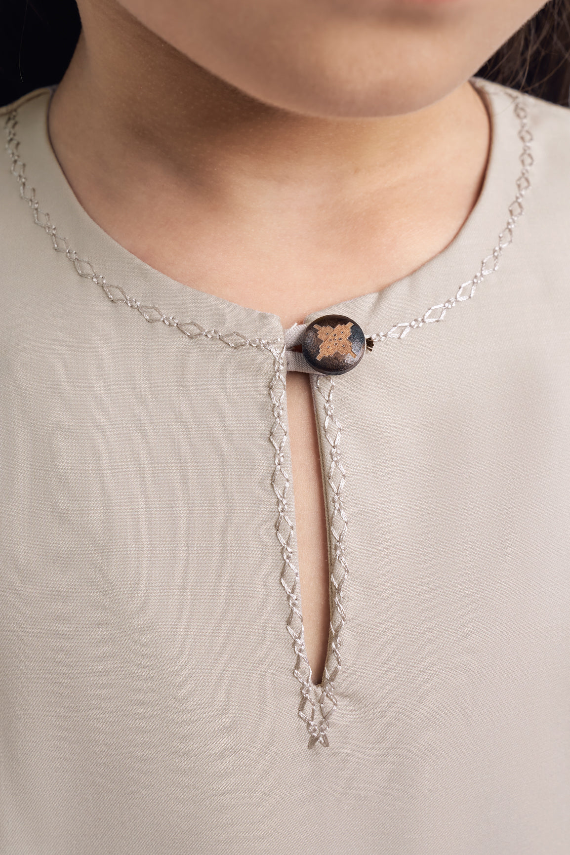 Patawali Girls Baju Kurung - Light Taupe