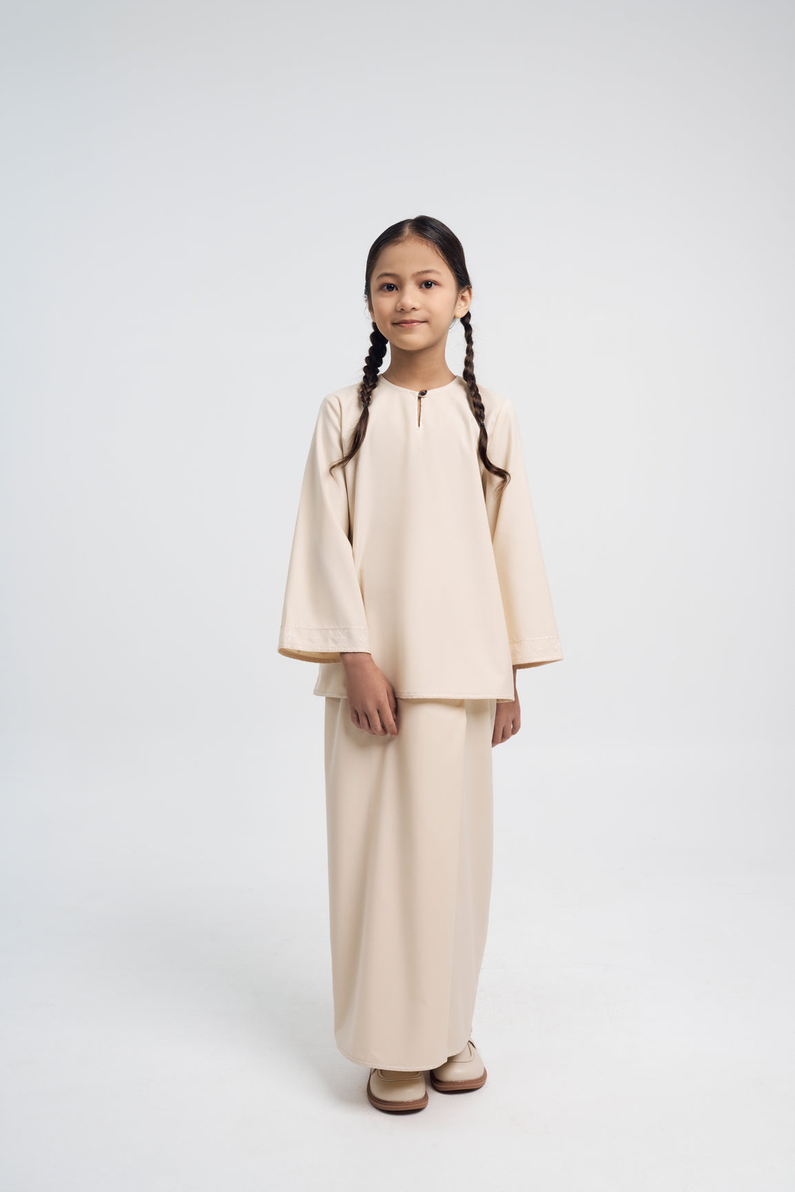 Patawali Girls Baju Kurung - Ecru Beige